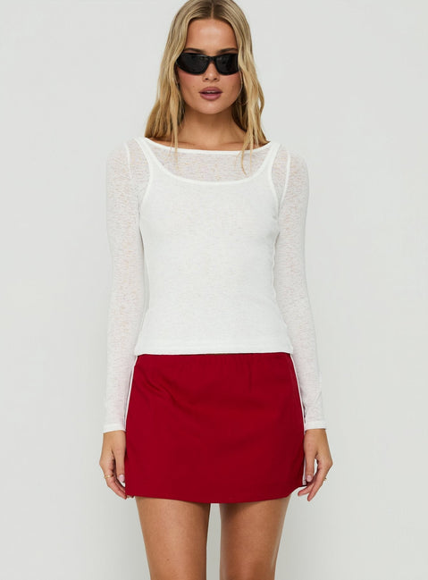 Torrance Sporty Skort Red / White