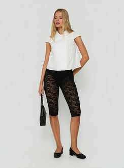 Junipah Collared Cap Sleeve Blouse Top White