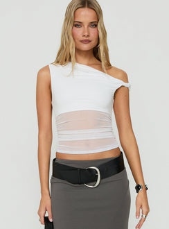 Dawn Light Off Shoulder Draped Top White