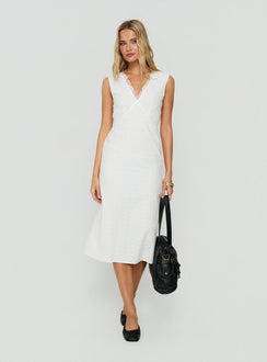 Eloisah Sleeveless Midi Dress White