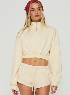 Astridd 3/4 Zip Cropped Jumper Cream