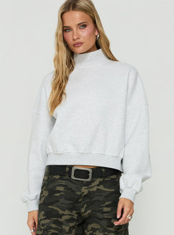 Anyya Funnel Neck Crew Jumper Grey Marle