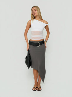 Aviza Asymmetrical Midi Skirt Grey