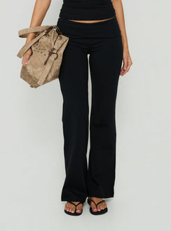 Daily Define Foldover Waist Pants Black
