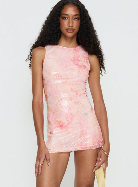 Yumiko Sequin Romper Pink Floral