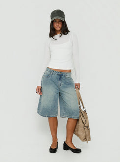 Kings Low Rise Jorts Vintage Mid Blue Wash