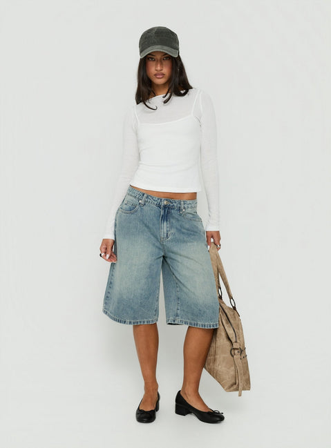 Kings Low Rise Jorts Vintage Mid Blue Wash