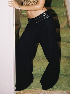 Paltrow Mid Rise Wide Leg Cargo Jeans Black