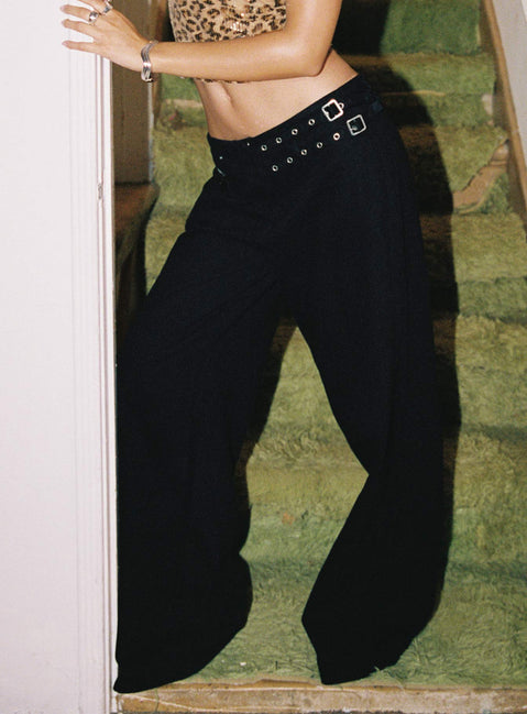 Paltrow Mid Rise Wide Leg Cargo Jeans Black