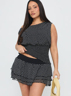 Ready To Party Frill Skort Black Polka Curve