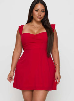 Landon Mini Dress Red Curve
