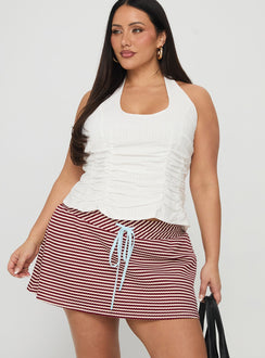 Bexi Textured Skort Red / White Stripe Curve