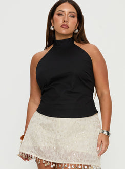 Merril Halter Top Black Curve