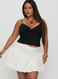 Bubble Broderie Mini Skirt White Curve