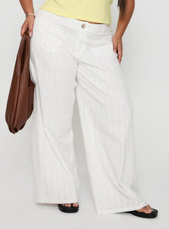 Vendi Low Rise Pant White Curve