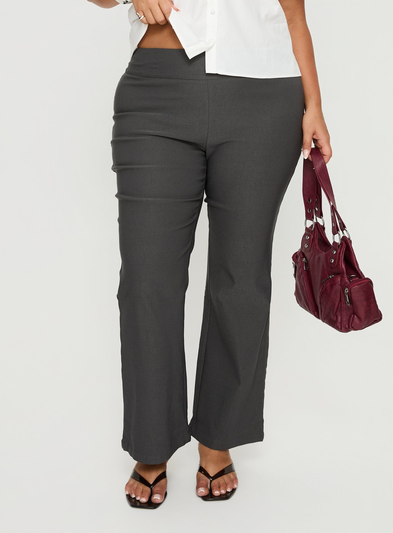 Everyday Flared Pants Slate Grey Curve