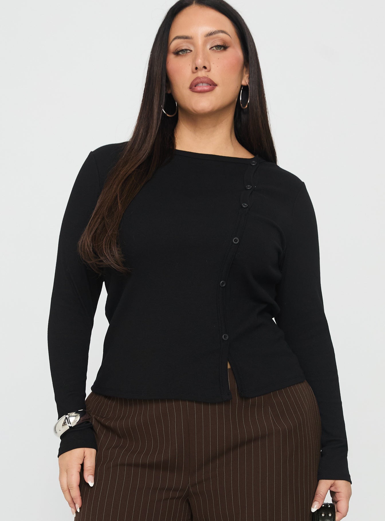 Passoni Long Sleeve Top Black Curve