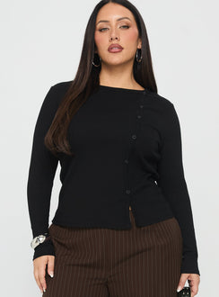 Passoni Long Sleeve Top Black Curve