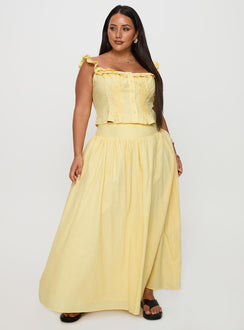 Valerio Maxi Skirt Yellow Curve