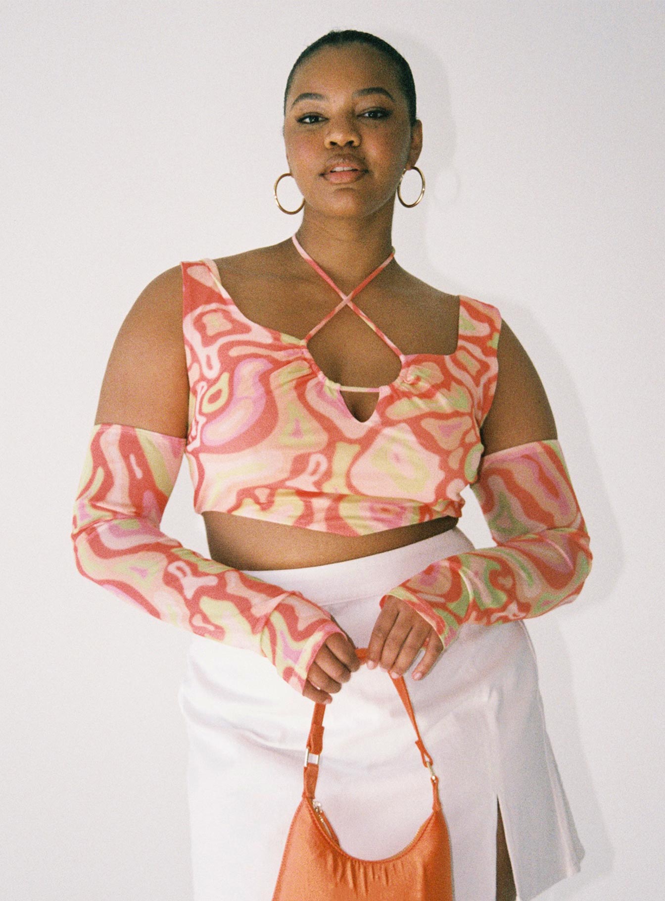 product Princess Polly Full Sleeves Asymmetric Neckline  Higher Self Top Multi Curve