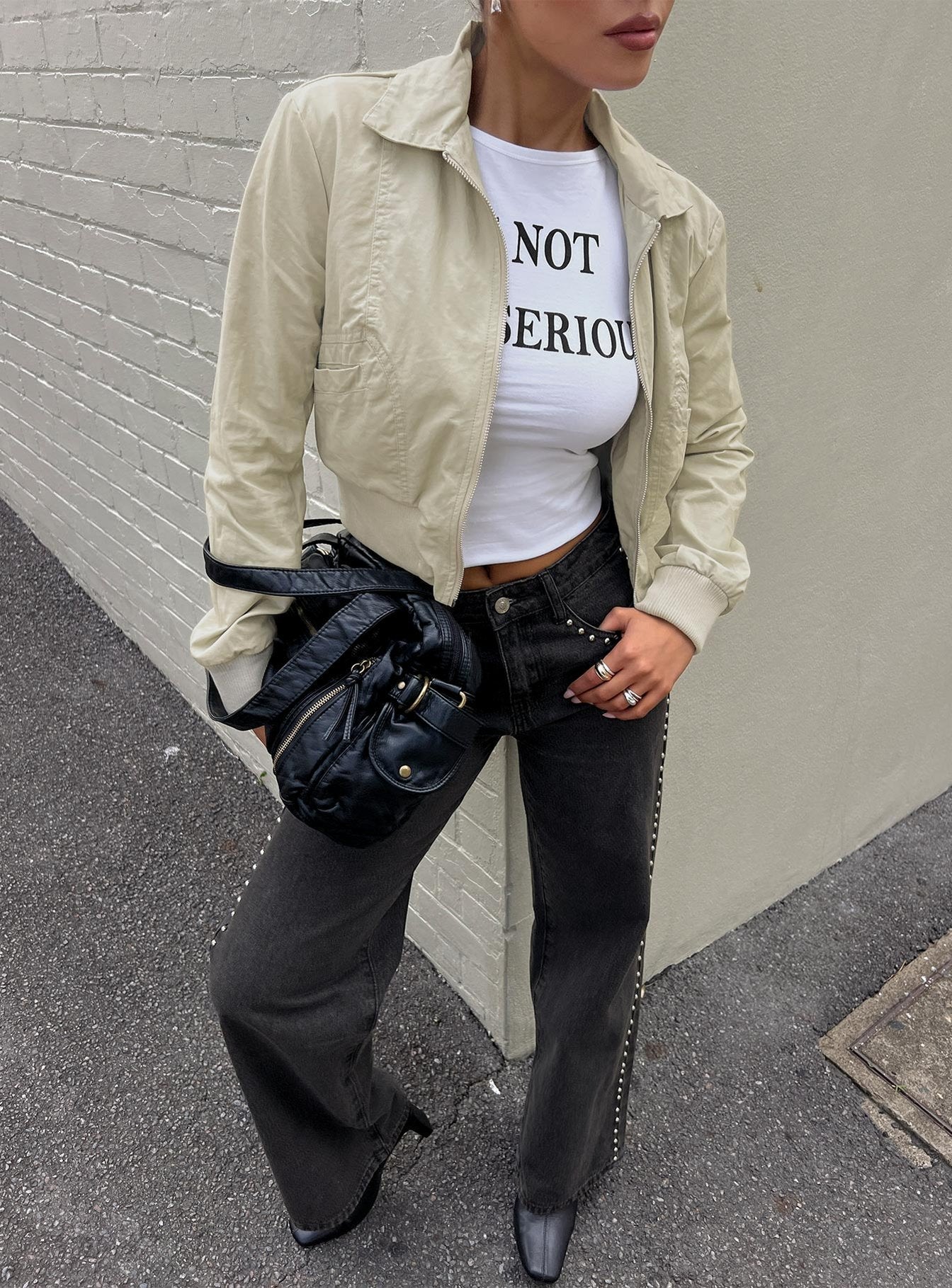 Arwyn Fitted Bomber Jacket Taupe