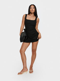 Devinn Square Neck Playsuit Black
