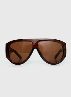 Nobody But You Oversized Sunglasses Brown
