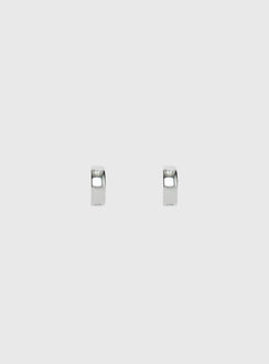 Liora Stainless Steel 10mm Chunky Hoop Earrings Silver