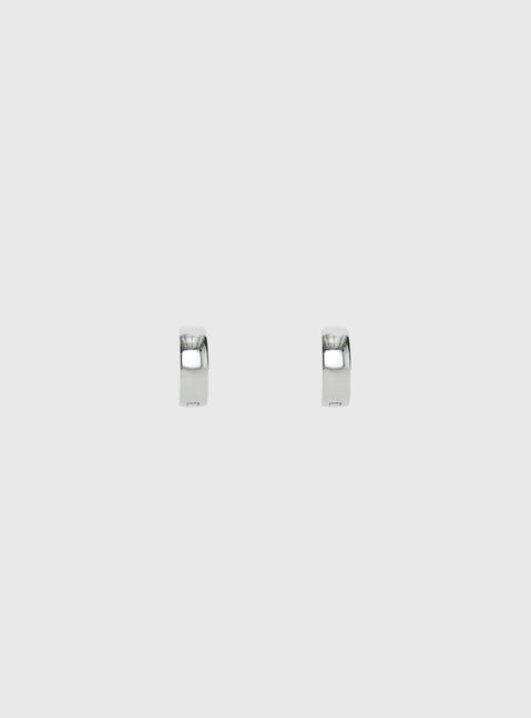 Liora Stainless Steel 10mm Chunky Hoop Earrings Silver
