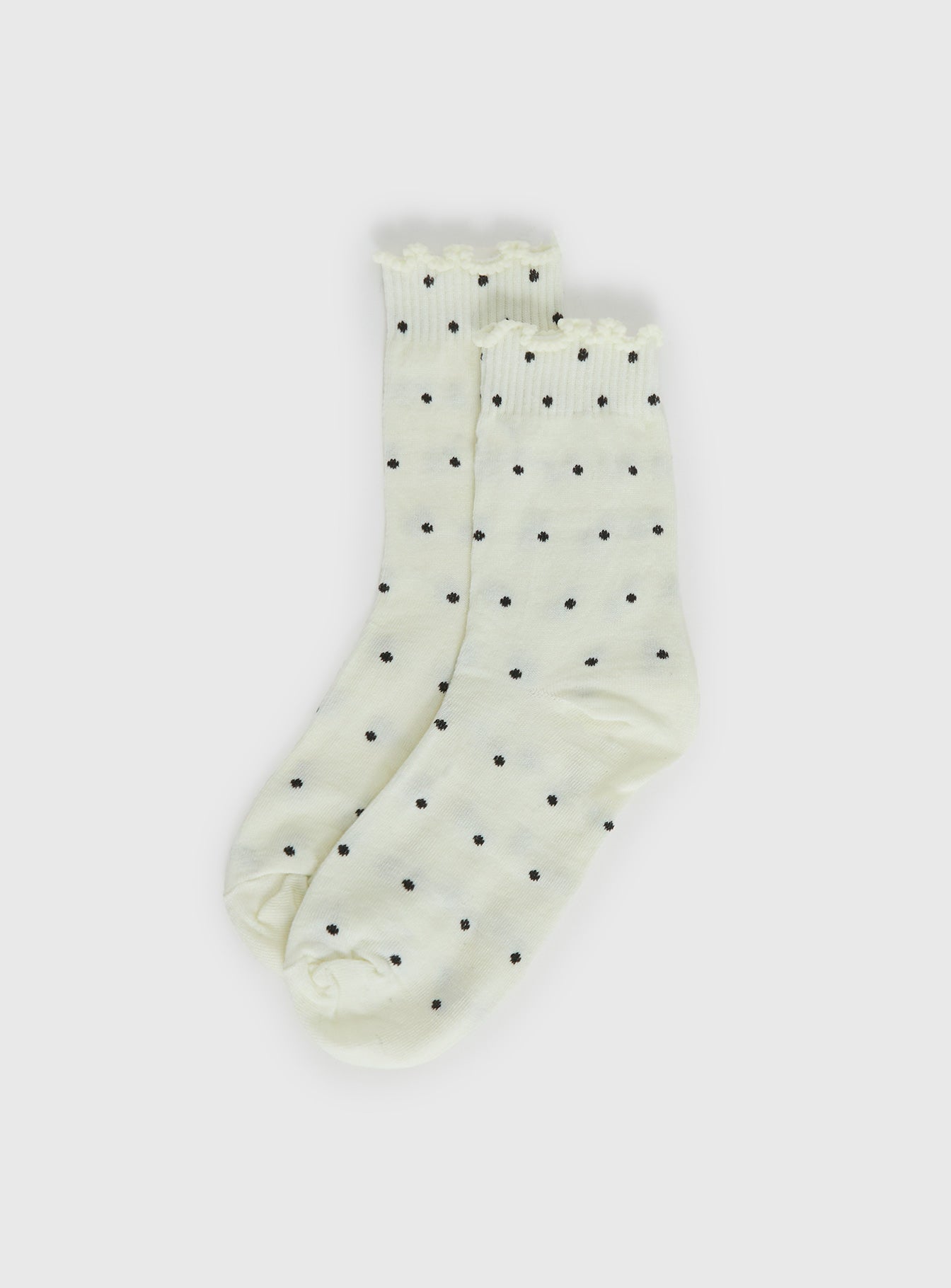 Pillowtalk Frill Socks Cream Polka