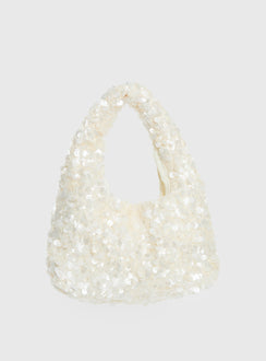 Midnights Sequin Shoulder Bag White