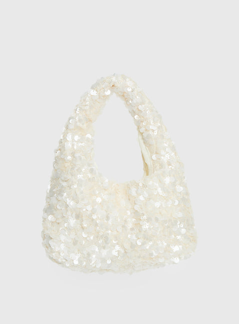 Midnights Sequin Shoulder Bag White