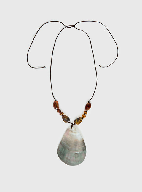 Caught Up Shell Pendant Necklace Multi