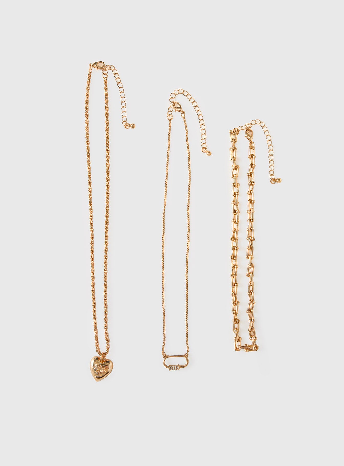 Double Date Layered Necklace Gold