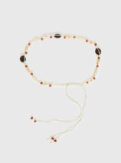 Melvena Bead Detail Woven Belt Multi