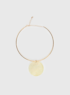 Kinzee Shell Pendant Necklace Butter / Gold