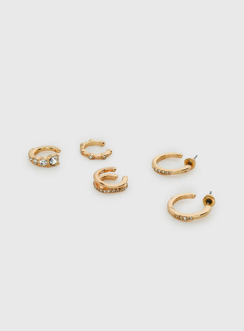 Mylla Cuff And Earring Pack Gold