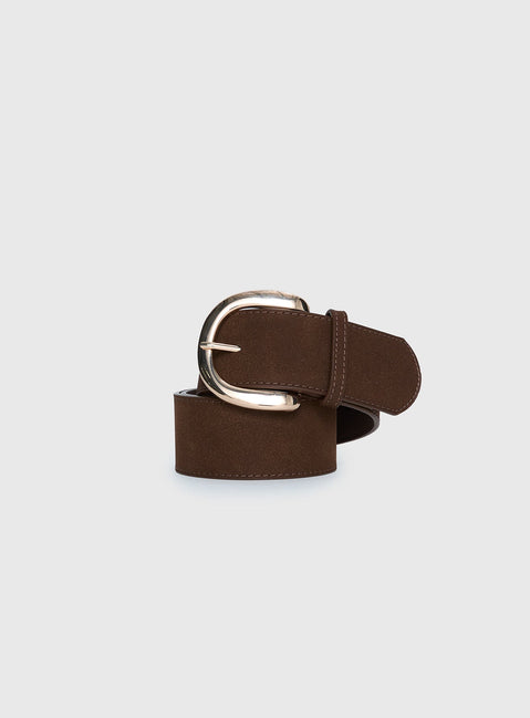 Oscuro Faux Suede Belt Brown