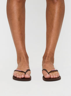 Havaianas Slim Logo Flip Flop Brown / Pink