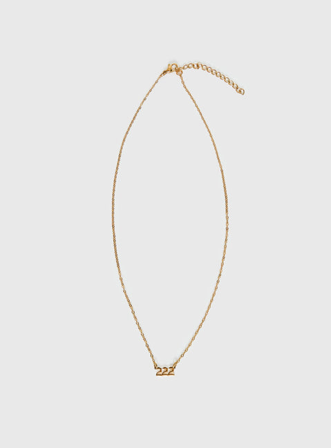 Angel 222 Gold Plated Necklace Gold