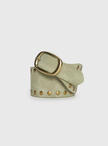 Spheres Stud Belt Sage / Gold