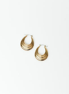 Earrings Gold-toned Clasp fastening Hoop design
