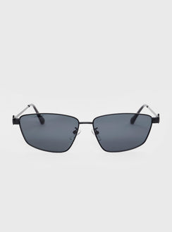 Metal frame sunglasses Adjustable nose pads, smoke tinted lens