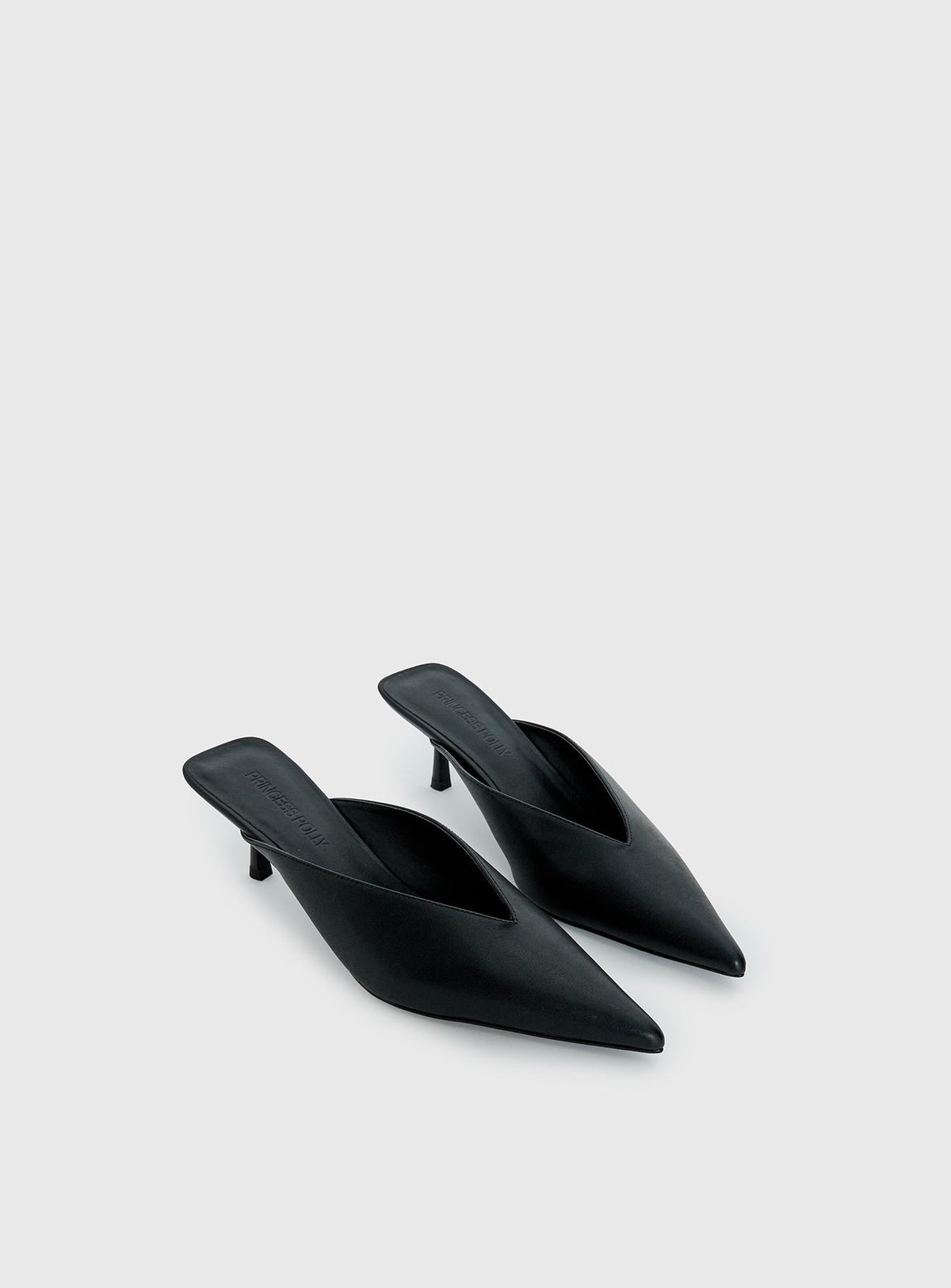Priella Pointed Toe Kitten Heels Black