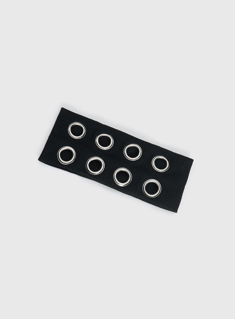 Movie Stars Eyelet Headband Black