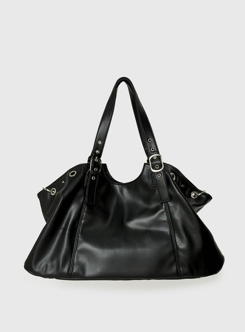 Amaria Buckle Detail Shoulder Bag Black