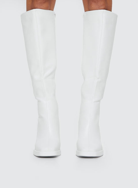 Scarlet Knee High Boots White
