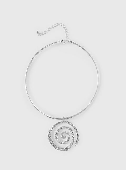 Top Of Mind Swirl Pendant Necklace Silver