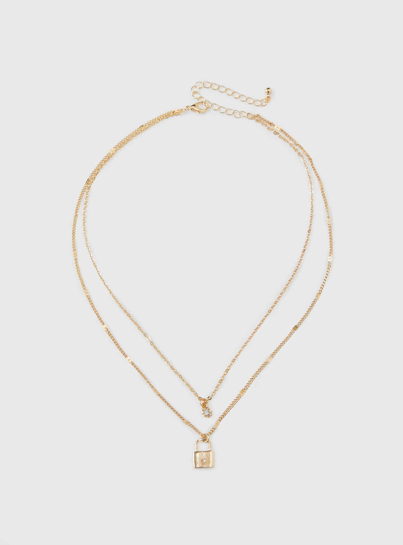 Santino Lock Necklace Pack Gold