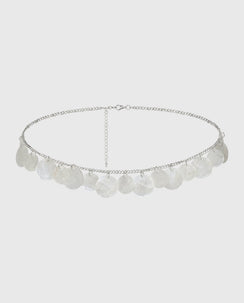 Chasing Sunsets Shell Detail Belt Silver